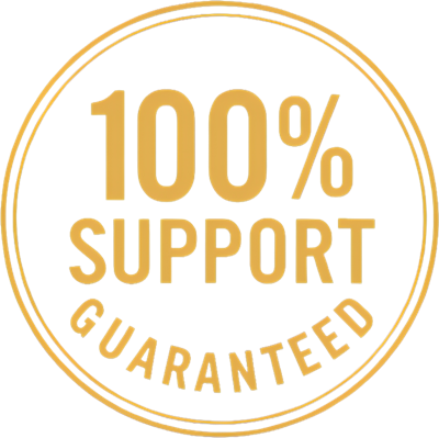 100 percent support guaranteed seal